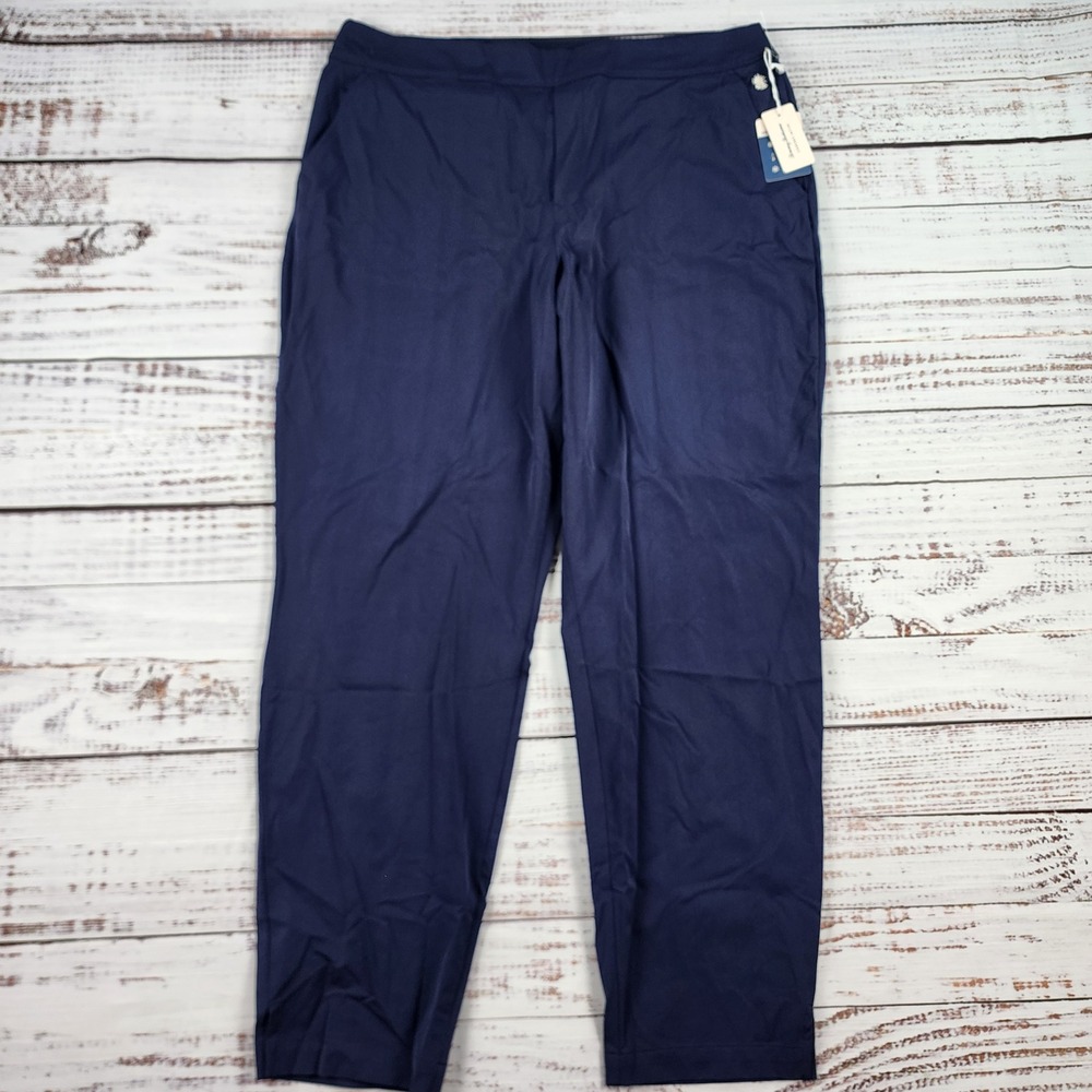 NWT Tommy Bahama Everyday Active Pants Womens Size XL Blue Nylon Stretch Crop